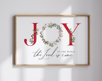 Joy To The World Print: Watercolor Christmas Wall Decor (Digital Download)