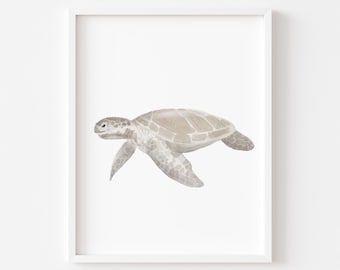 Sea Turtle Nursery Art Print: Coastal Beach House Decor (Digital Download)