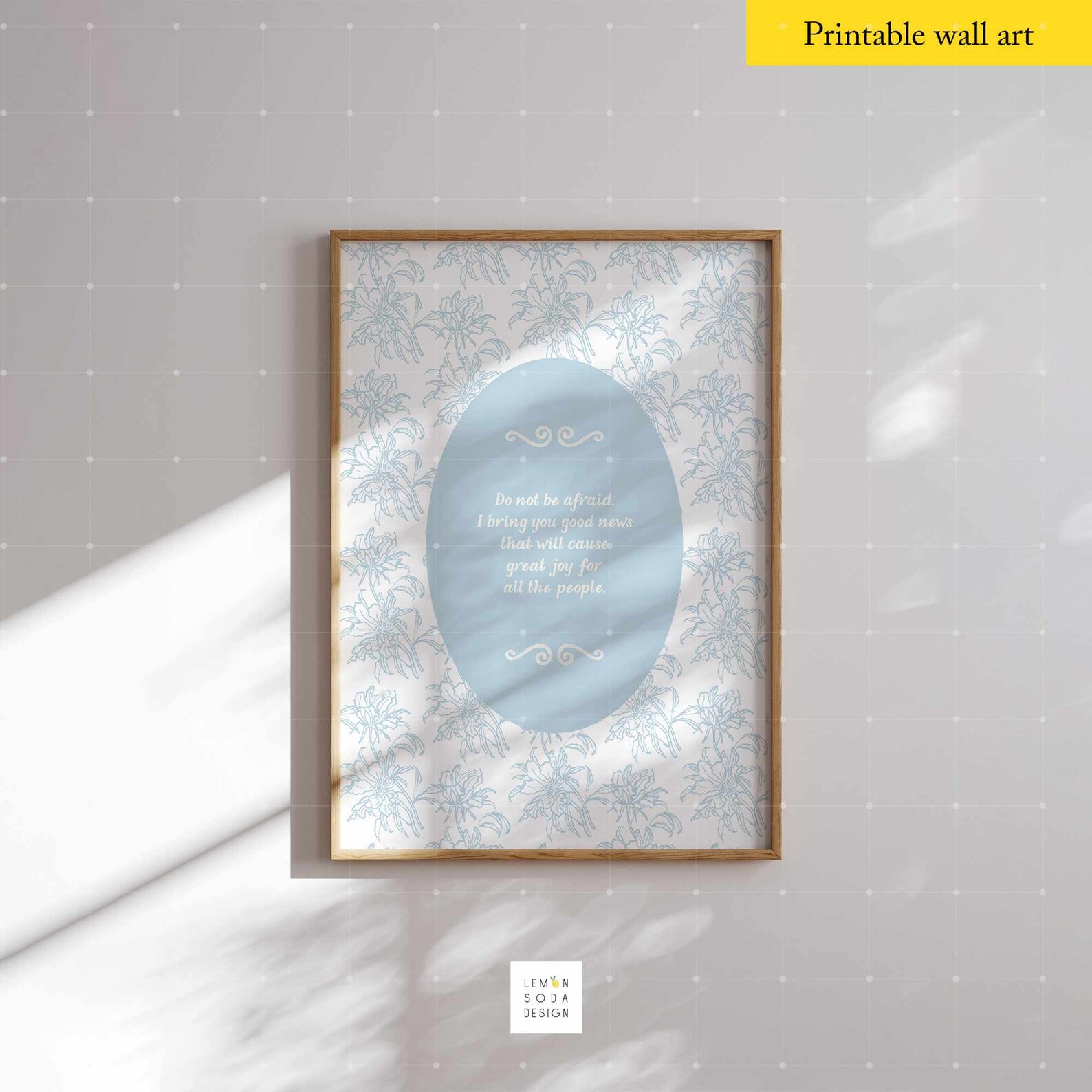 Blue Christian Scripture Print Set, Bible Verse Wall Art (digital ...