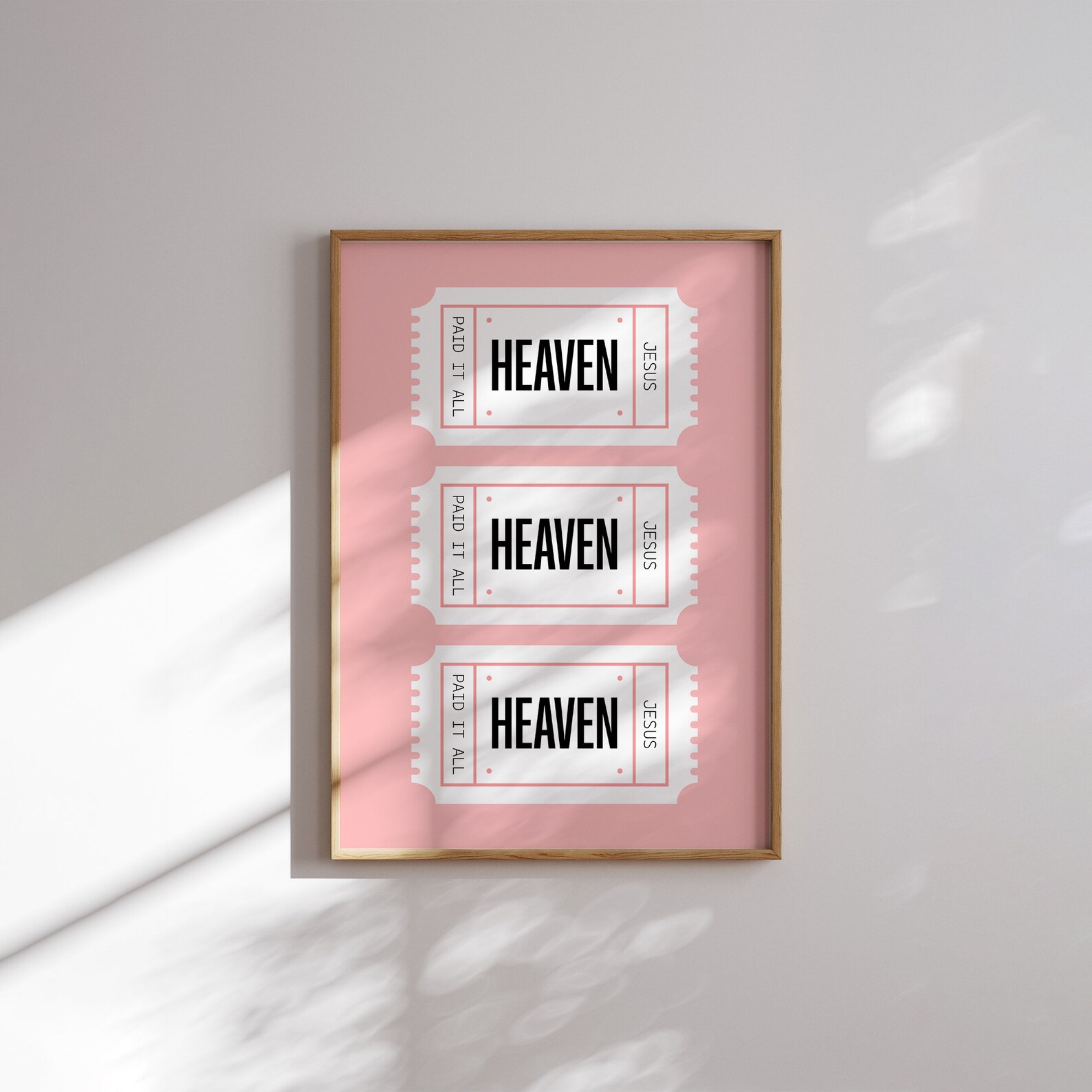 Pink & Green Christian Wall Art Set: Bible Verse Prints (digital ...