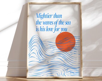 Psalm 139 Beach House Print: Modern Christian Wall Art (Digital Download)