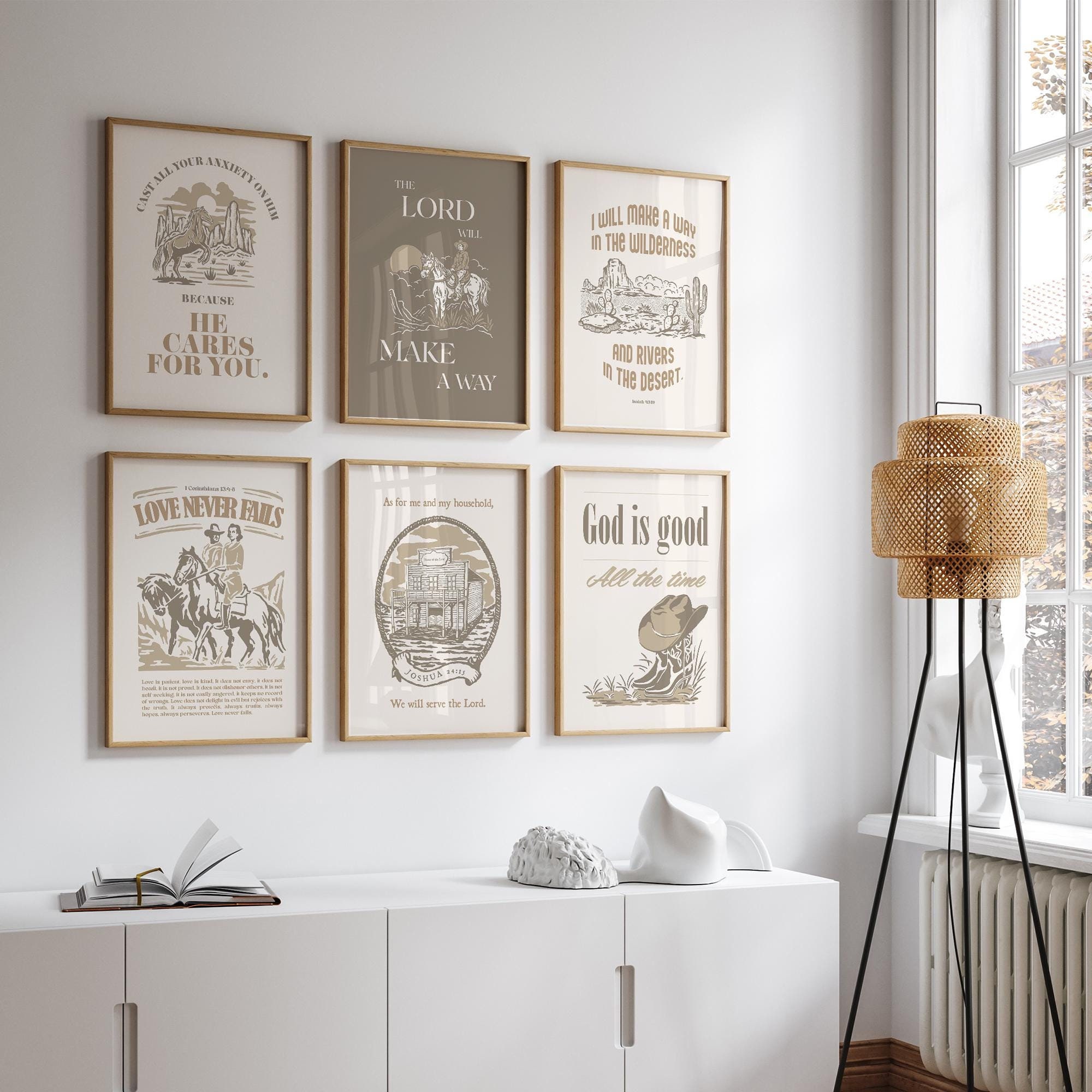 Western Christian Bible Verse Print Set: Cowgirl Gallery Wall (digital ...