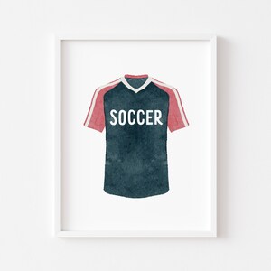 Voetbaluniform print, afdrukbare voetballer kunst aan de muur, vintage sport kinderkamer wanddecoratie, tiener jongen atleet speelkamer kunst aan de muur, jongens cadeau