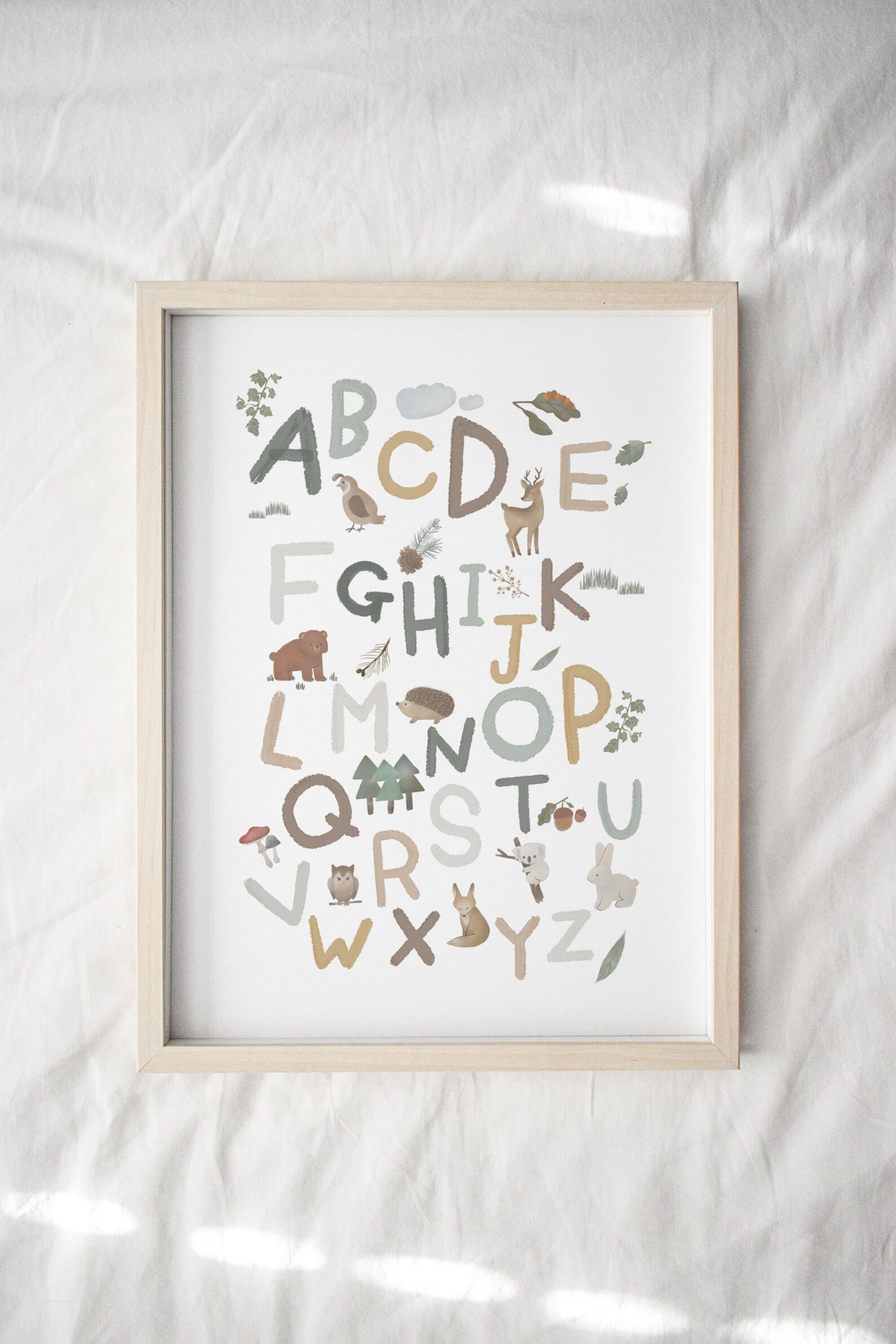 Animal Alphabet Poster Woodland Poster Forest Animal Theme | Etsy