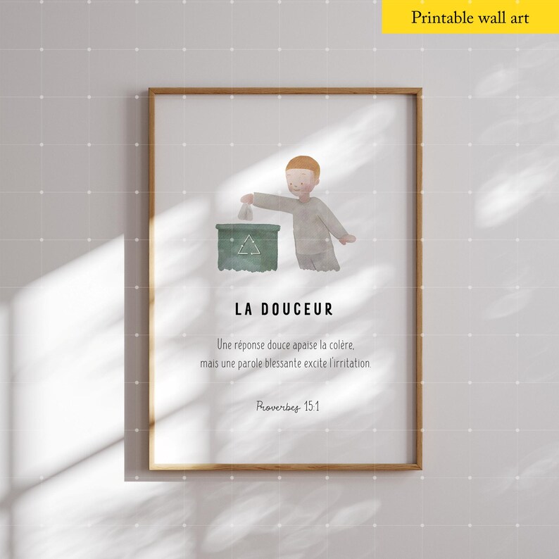 Les Fruits De L'esprit Pour Enfant En Français. Décoration Murale