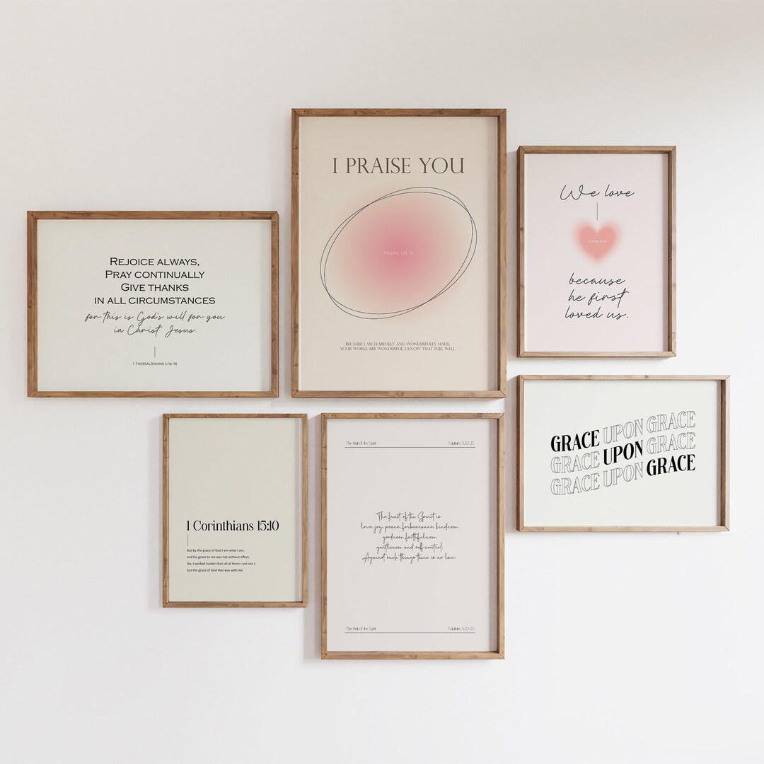 Bible Verse Gallery Wall Art Set: Christian Scripture Prints (digital ...