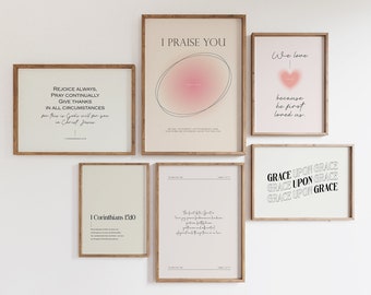 Bible Verse Gallery Wall Art Set: Christian Scripture Prints (Digital Download)