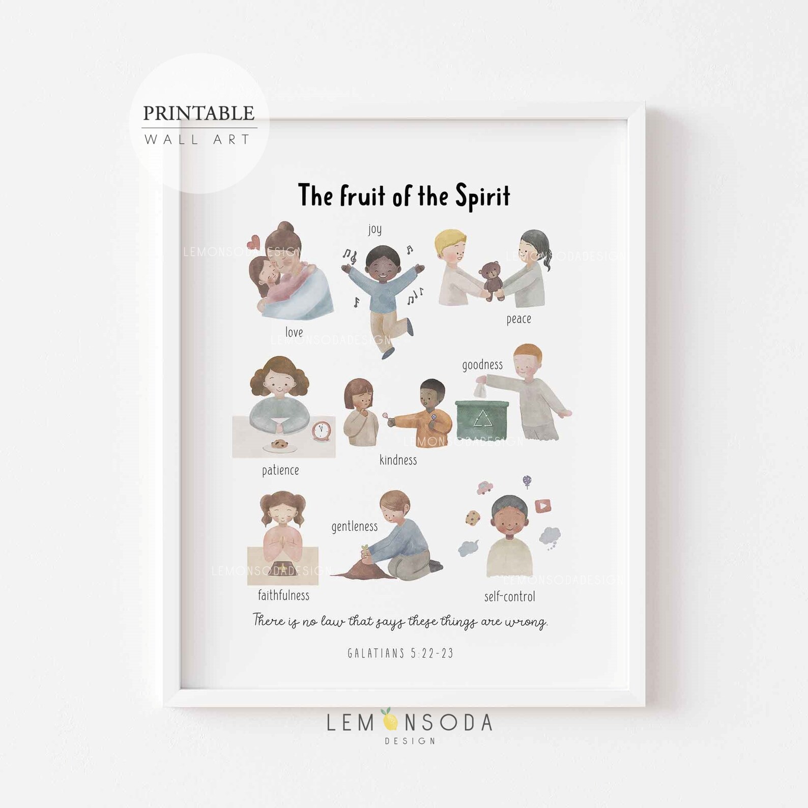 Set of 8 Christian Nursery Wall Art Bundle, PRINTABLE Church Nursery