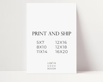 Print and ship service, printing service, 5x7 size print, Physical print, Printed and shipped, Matte paper, Free delivery, Printed wall art