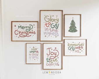 Kids Christmas Scripture Art Prints: Sunday School Nursery Decor (Digital Download)