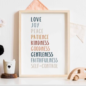 Nursery Fruit of the Spirit Wall Art Printable Galatians 5 22 | Etsy