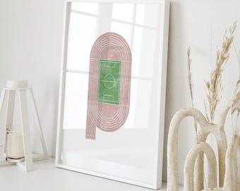 Watercolor Running Track Poster: Minimalist Sports Art (Digital Download)