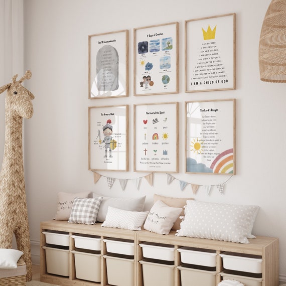 Kids Bible Verse Prints: Sunday School Decor (Digital Download)