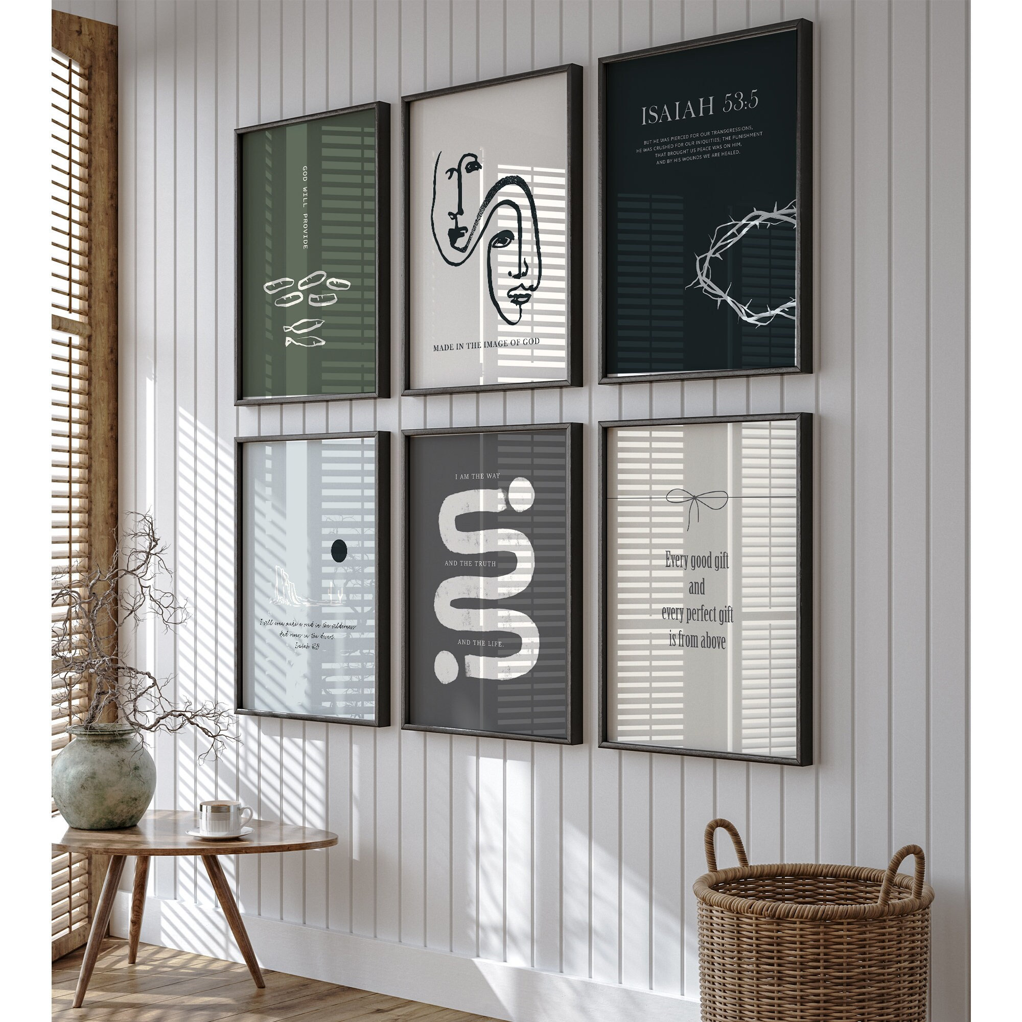 Christian Scripture Wall Art Set: Modern Bible Verse Prints (digital ...