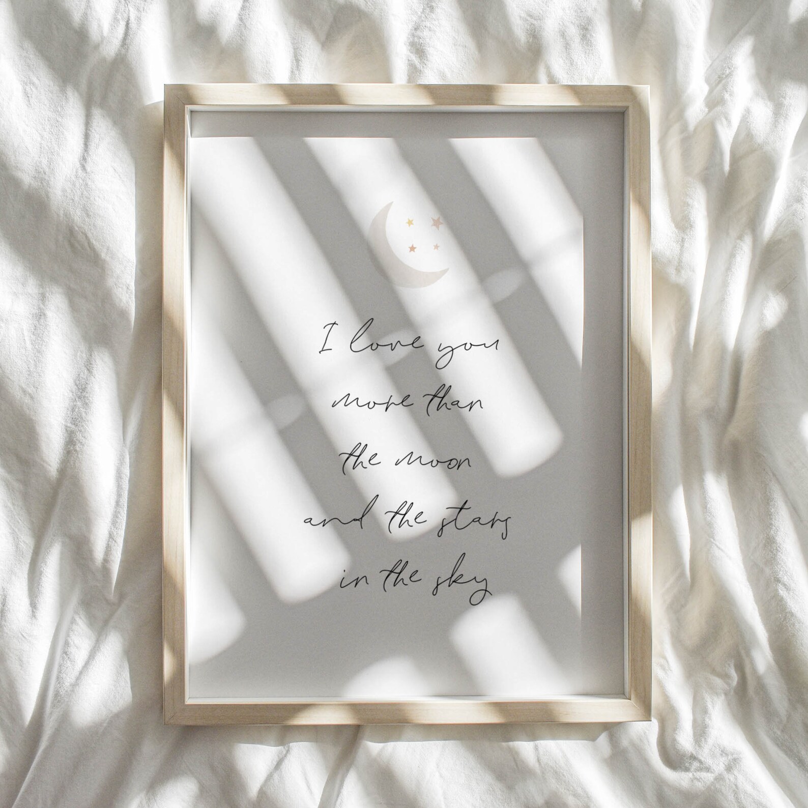 I Love You More Than the Moon and the Starts in the Sky Print Etsy