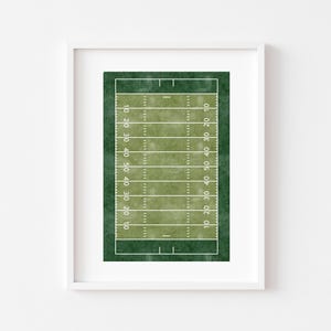 Vintage Football Field Art: Grunge Sports Poster, Boys Room Decor (Digital Download)