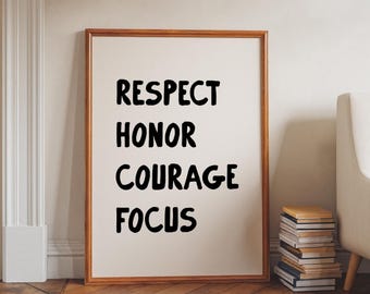 Martial Arts Quote Wall Art Printable, Karate Taekwondo Jiu Jitsu Motivation Poster