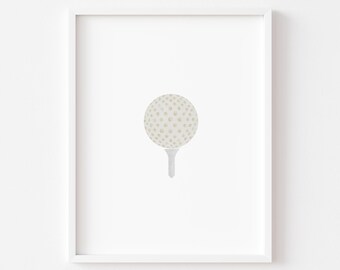 Watercolor Golf Ball Print: Minimalist Nursery Sports Decor (Digital Download)
