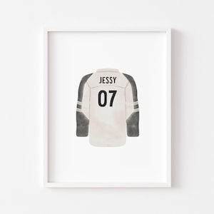 Black Ice hockey Jersey custom name digital print, Boys sports room wall Decor, Personalized Kids room decor, athlete boys gift