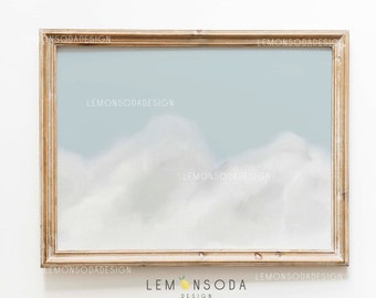 Impresión de nubes de cielo azul: Arte de pared para habitación infantil (descarga digital)