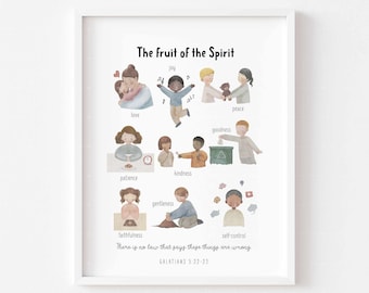 Fruit of The Spirit Print, Sunday School Decor (Digital Download)