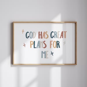 God has a plans for you Christian Kids Scripture Art: Boho Nursery Decor (Printable)