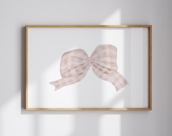 Pink Ribbon wall art, baby girls room decor, Girl nursery room wall, Baby shower gift, Pink kids room decor, above crib sign, Nursery prints