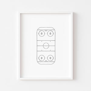 Ice Hockey field wall art, digital print, Hockey wall art, Vintage Sports nursery decor, kids Playroom wall art, Kids Athlete decor