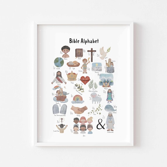 Kids Bible Alphabet Print: Christian Educational Wall Art (Digital Download)