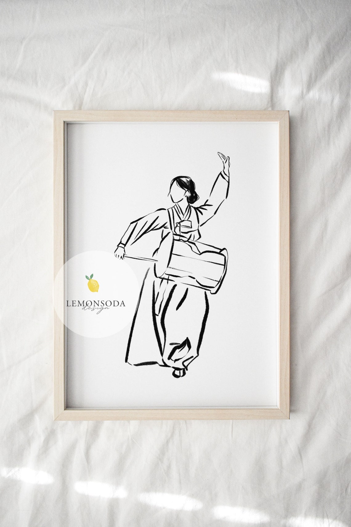 Korean Art Print Korean Line Drawing Art Poster Korean Woman Etsy
