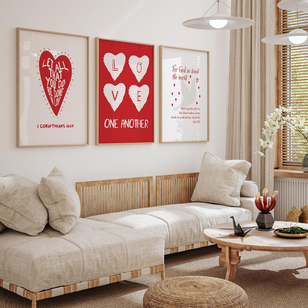 Christian LOVE Bible Verse Wall Art: Modern Coquette Print (digital ...