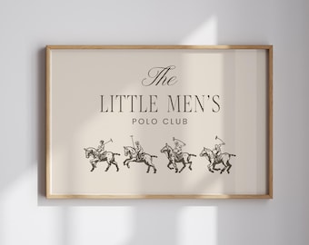 Digitale print vintage polo voor jongenskamer klassieke paardensport Preppy kinderkamerinrichting