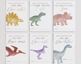 Dino Valentinstag Karten, druckbare Dino Valentinstag Klassenzimmer Party, Sofort Download