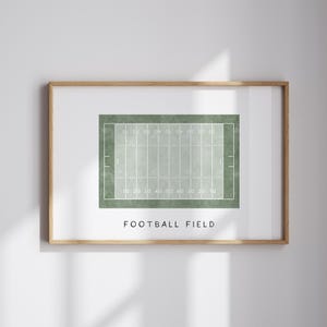 Sage green Football Field Art Print: Sports Room Decor (Digital Download)
