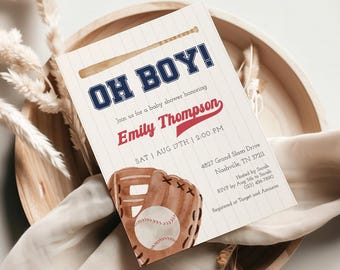 Baseball Baby Shower Invitation: Sports Theme, Editable Template (Digital Download)