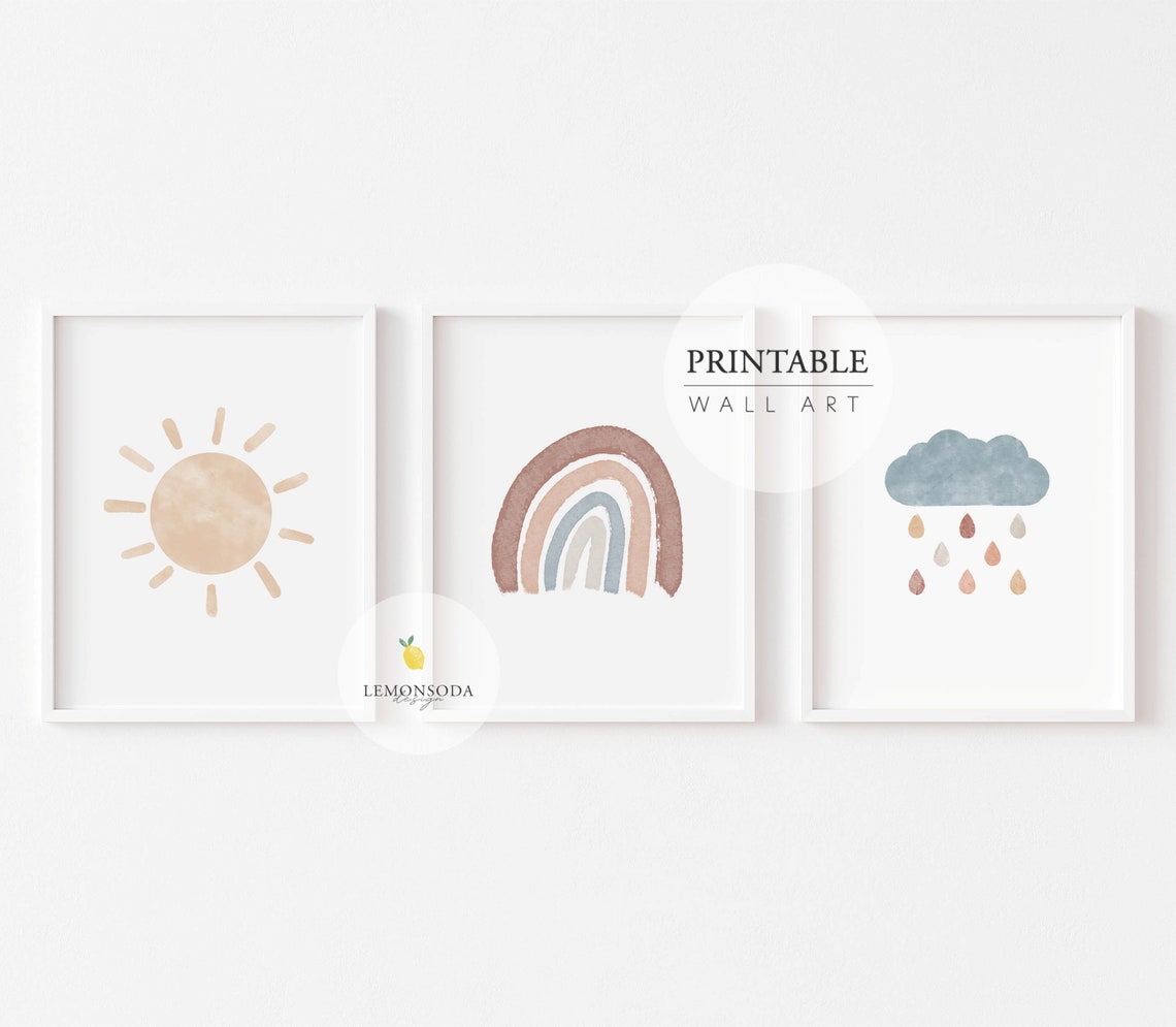 Printable Nursery Wall Art Montessori ABC Poster Set of 6 - Etsy