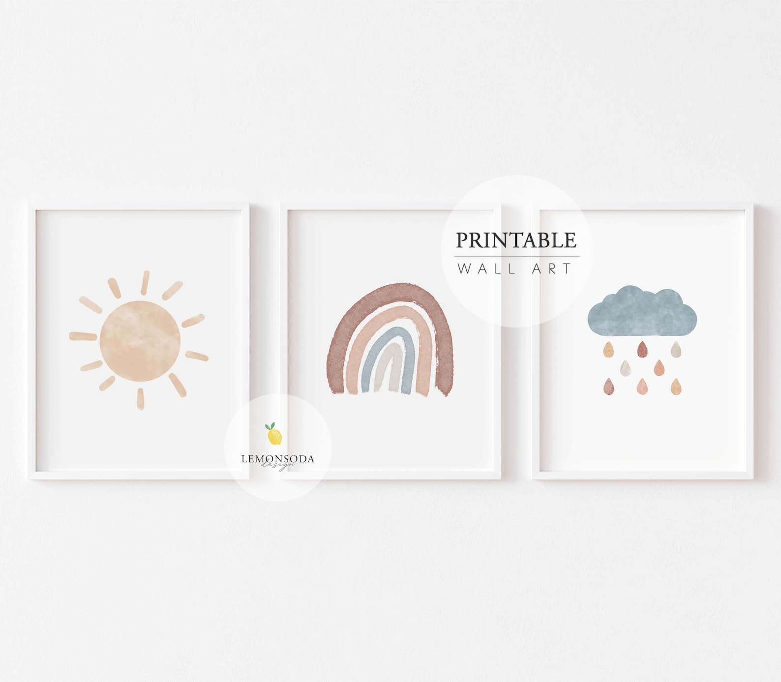 Printable Nursery Wall Art, Montessori ABC Poster, Set of 6 Nursery ...