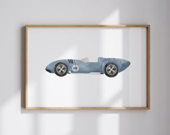 Blue Vintage Sports Car Print: Boy Room Decor (Digital Download)