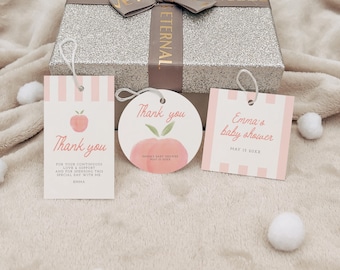 Peach Baby Shower Favor Tags: Watercolor Thank You Tags (Printable)2010