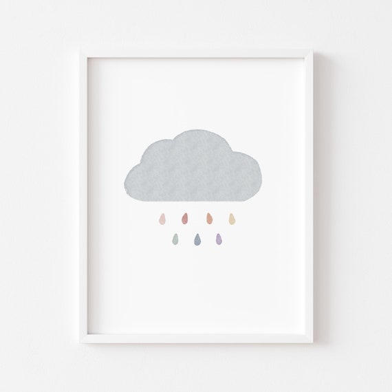 Pastel Rainbow Cloud Print: Boho Nursery Wall Art (Digital Download)
