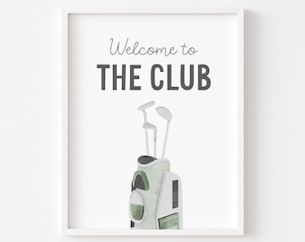 Sage Green Welcome to the Club Print | Nursery Golf Sports Decor | Digital Download