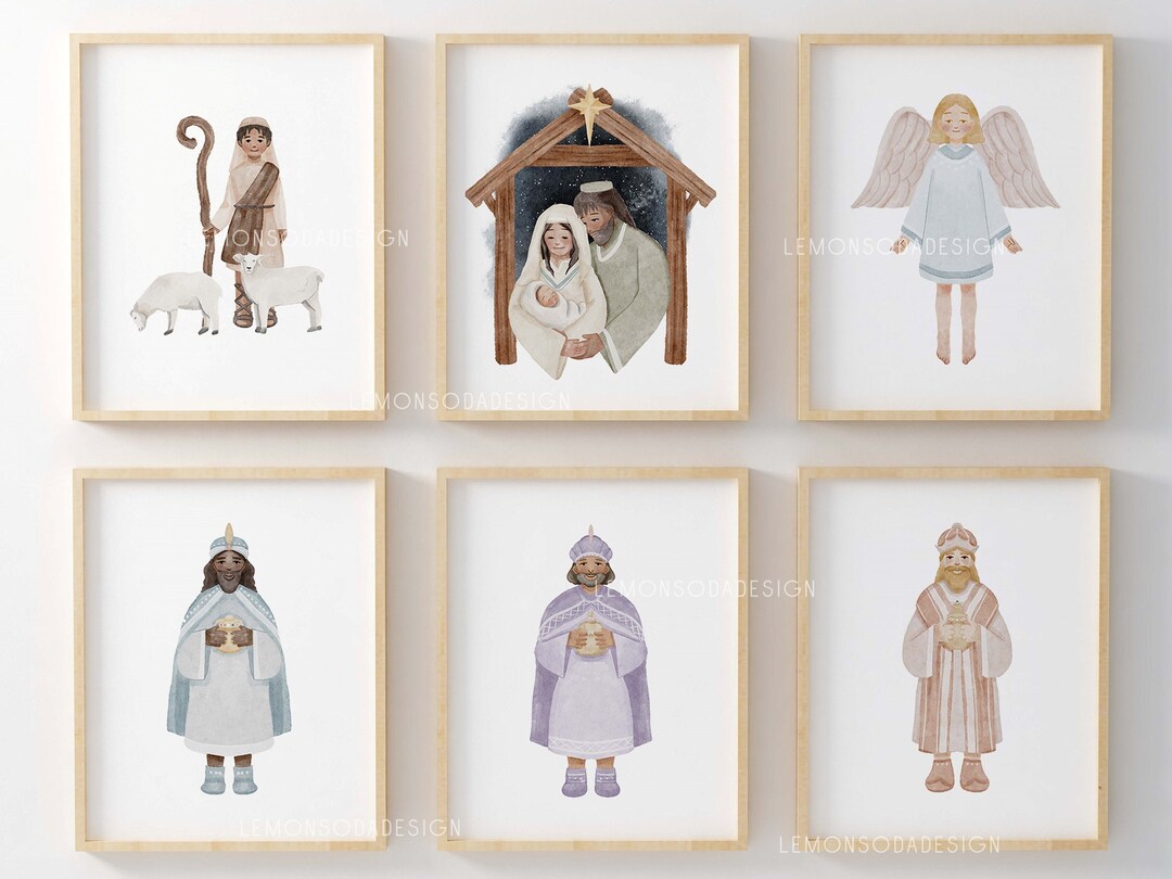 Set of 6 Nativity Christmas Prints Printable Wall Art - Etsy