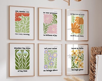 Retro Flower Market Print: Groovy Christian Scripture Art (Digital Download)