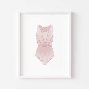 Pink Rhythmic Gymnastic Leotard print, Athlete girl room decor, Gymnastic girl room decor, Nursery sports room decor, Gift for girl