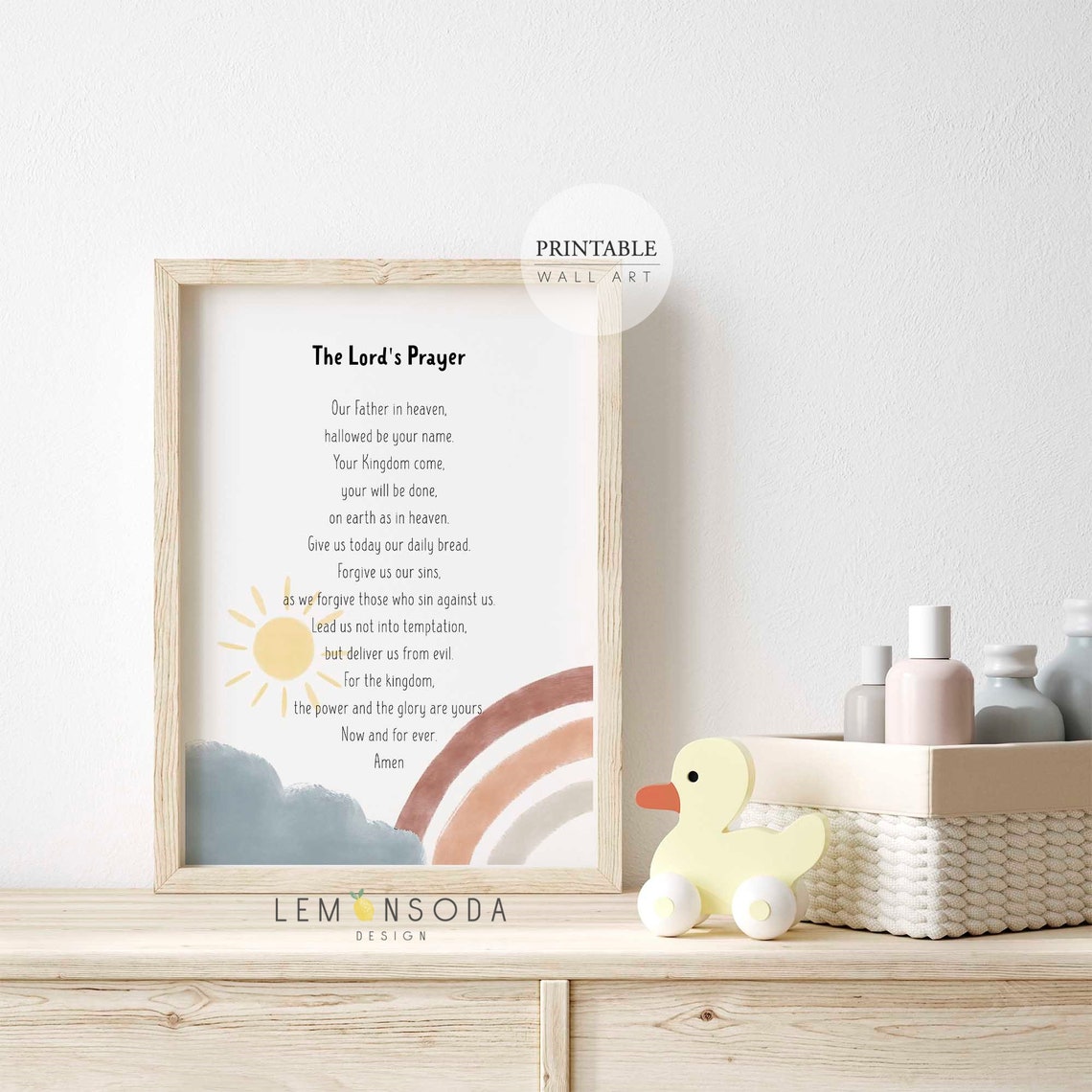 The Lord's Prayer Print for Kids PRINTABLE Christian | Etsy