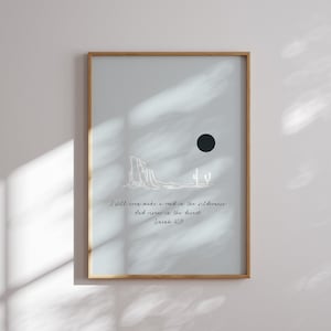 Modern Christian Wall Art Print Isaiah 43:19 Desert Abstract Christian Art Print Western Christian Print gift Prayer Room Decor Scripture