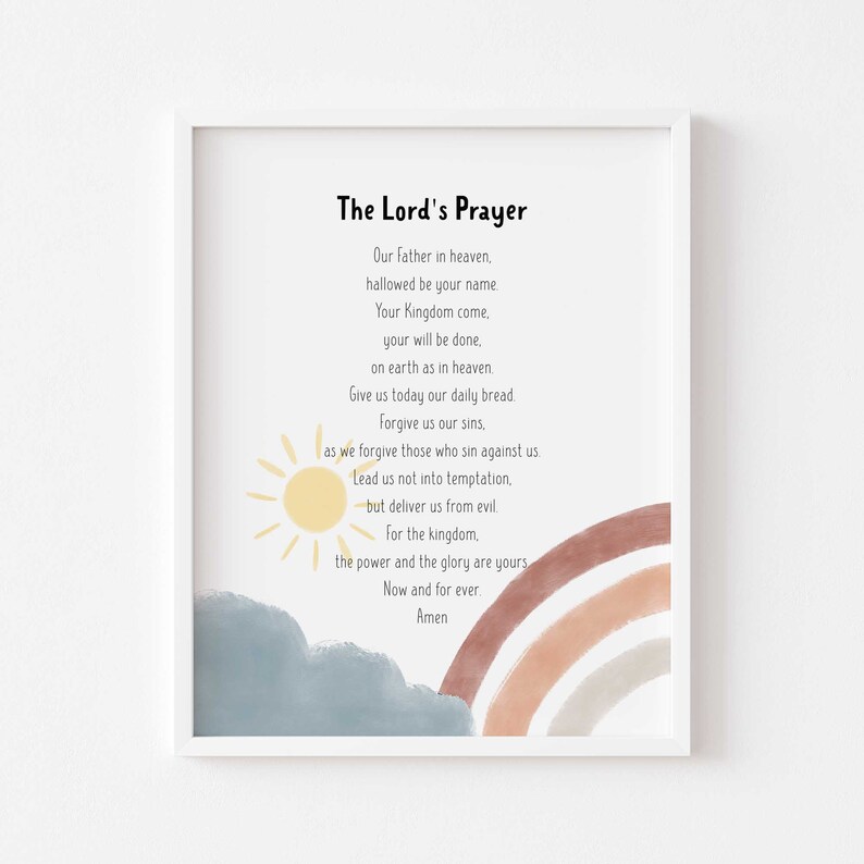 The Lord's Prayer Print for Kids PRINTABLE Christian | Etsy