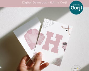 Pink Hockey Birthday Banner, Girls B day Party Decor (Digital Download)