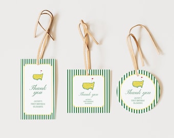 Golf Birthday Favor Tags, Little Golfer Thank You Labels (Instant Download)