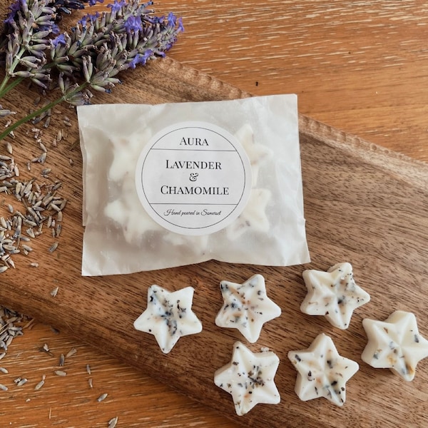 Vegan Soy Wax Melts UK | For Wax Burner | Highly Scented | Eco Friendly Gift | Handmade, Natural | Lavender and Chamomile  | 6 x Pieces